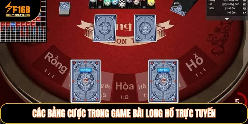 Các bảng cược trong game bài Long Hổ trực tuyến