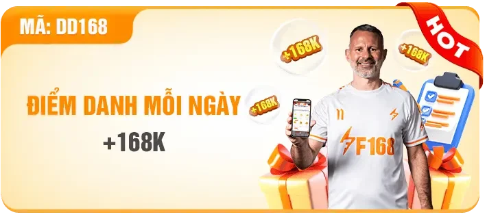 điểm danh mỗi ngày tặng 168k